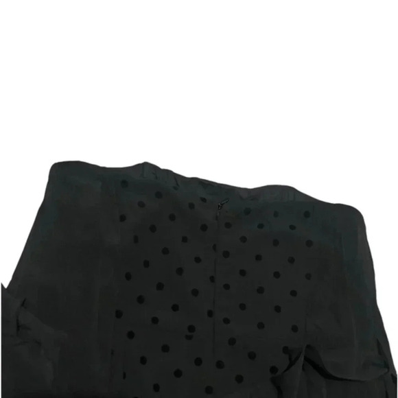 4Sienna Black Stapless Jumpsuit Corset Small Chiffon Velvet Dot Wide Leg - Picture 2 of 5